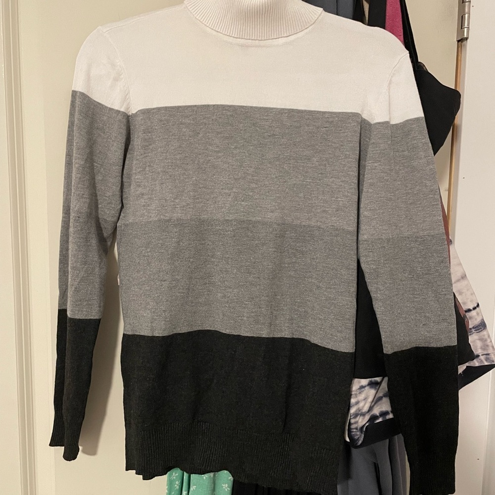 Premise Women’s Turtleneck Sweater - Black, Gray, and White